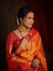 Golden Yellow Kanjivaram Silk Saree - SRGYKSS989
