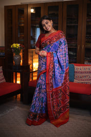 Blue Rajkot Patola Silk Saree - SRBRPSS188