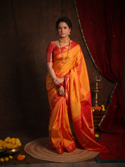 Golden Yellow Kanjivaram Silk Saree - SRGYKSS989