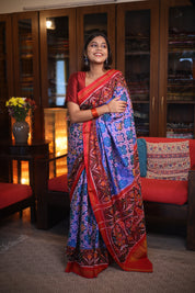 Blue Rajkot Patola Silk Saree - SRBRPSS188