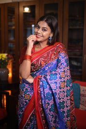 Blue Rajkot Patola Silk Saree - SRBRPSS188