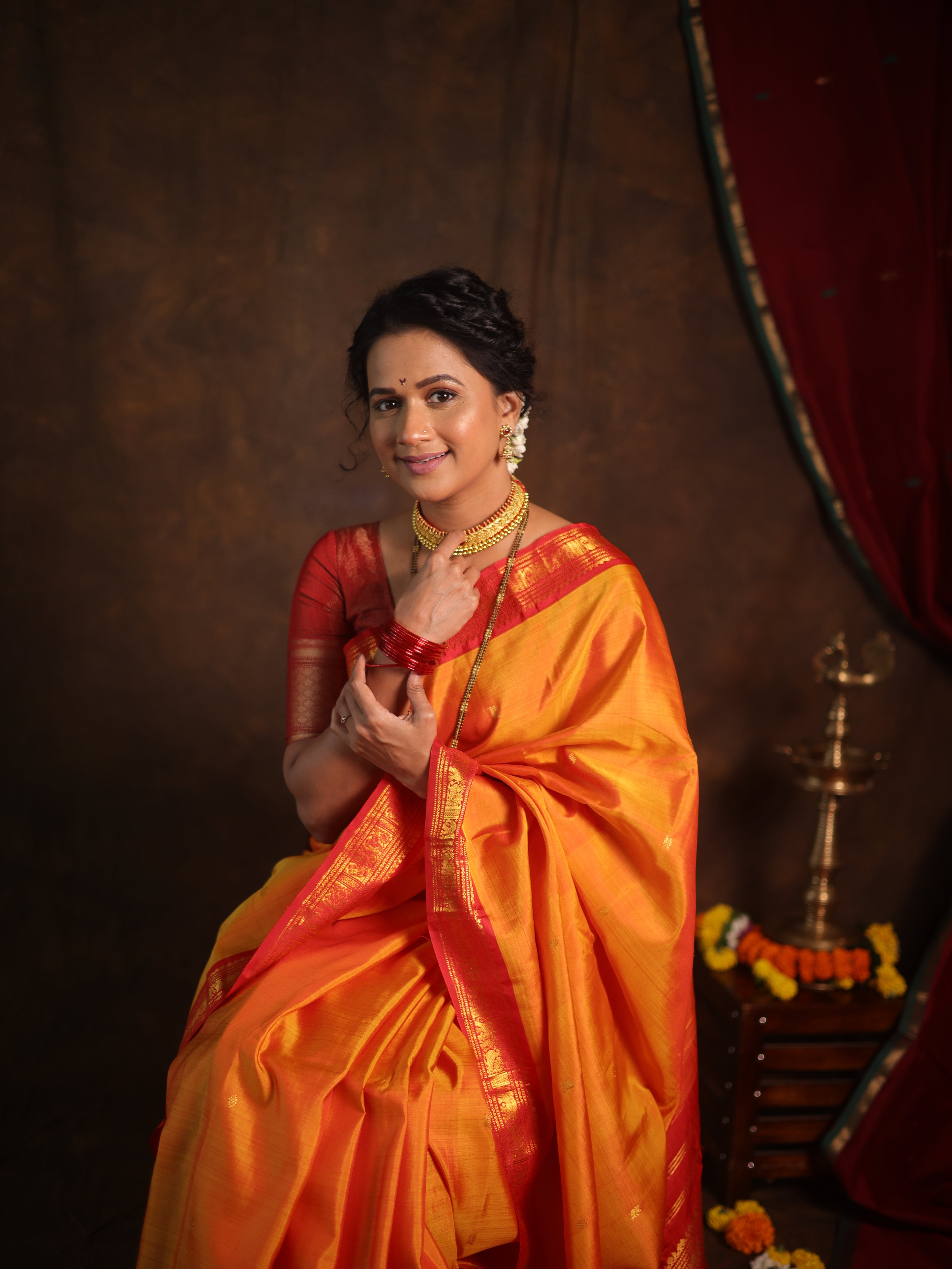 Golden Yellow Kanjivaram Silk Saree - SRGYKSS989
