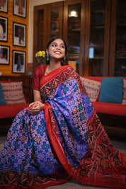 Blue Rajkot Patola Silk Saree - SRBRPSS188