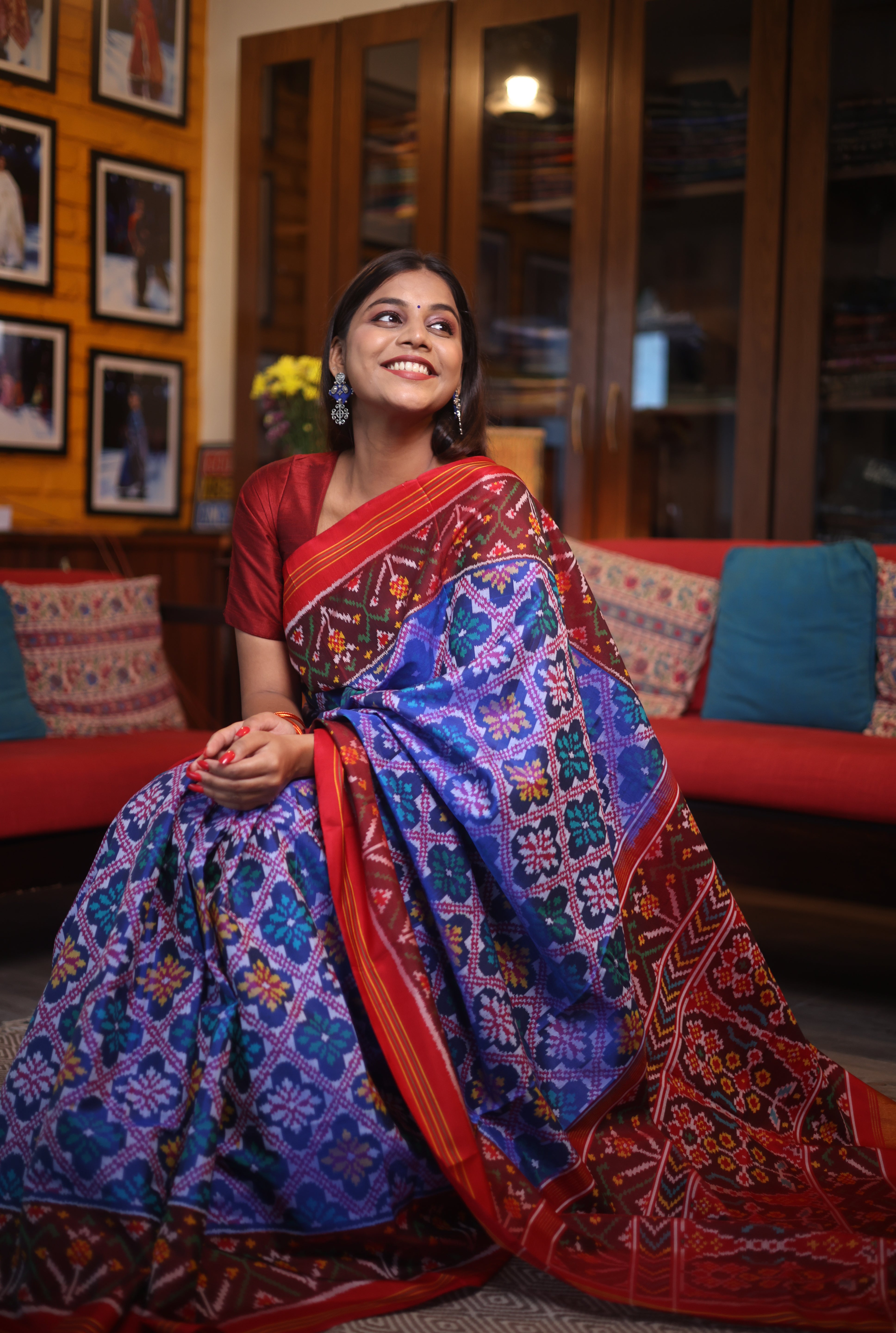 Blue Rajkot Patola Silk Saree - SRBRPSS188