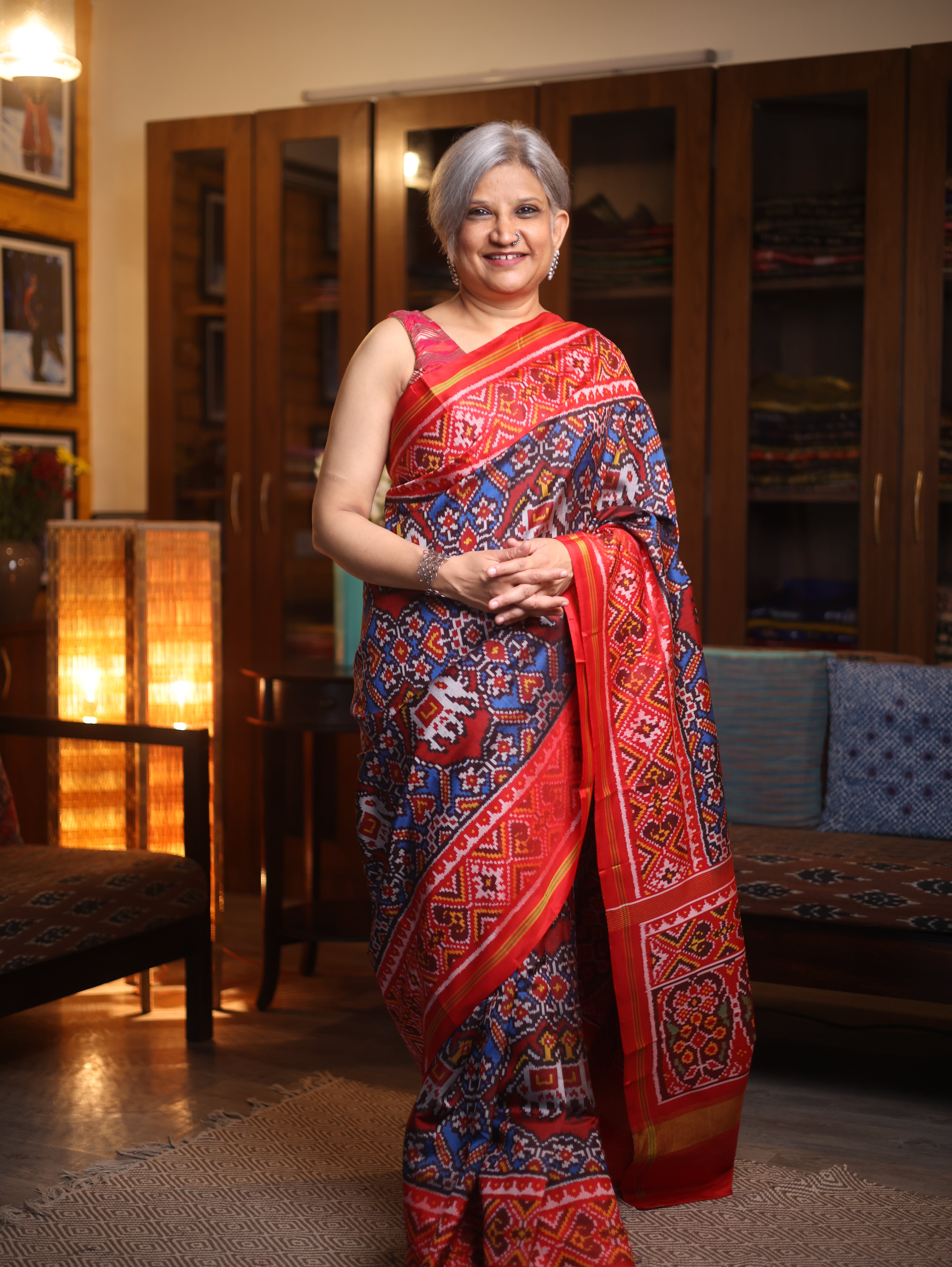 Blue Rajkot Patola Silk Saree - SRBRPSS144