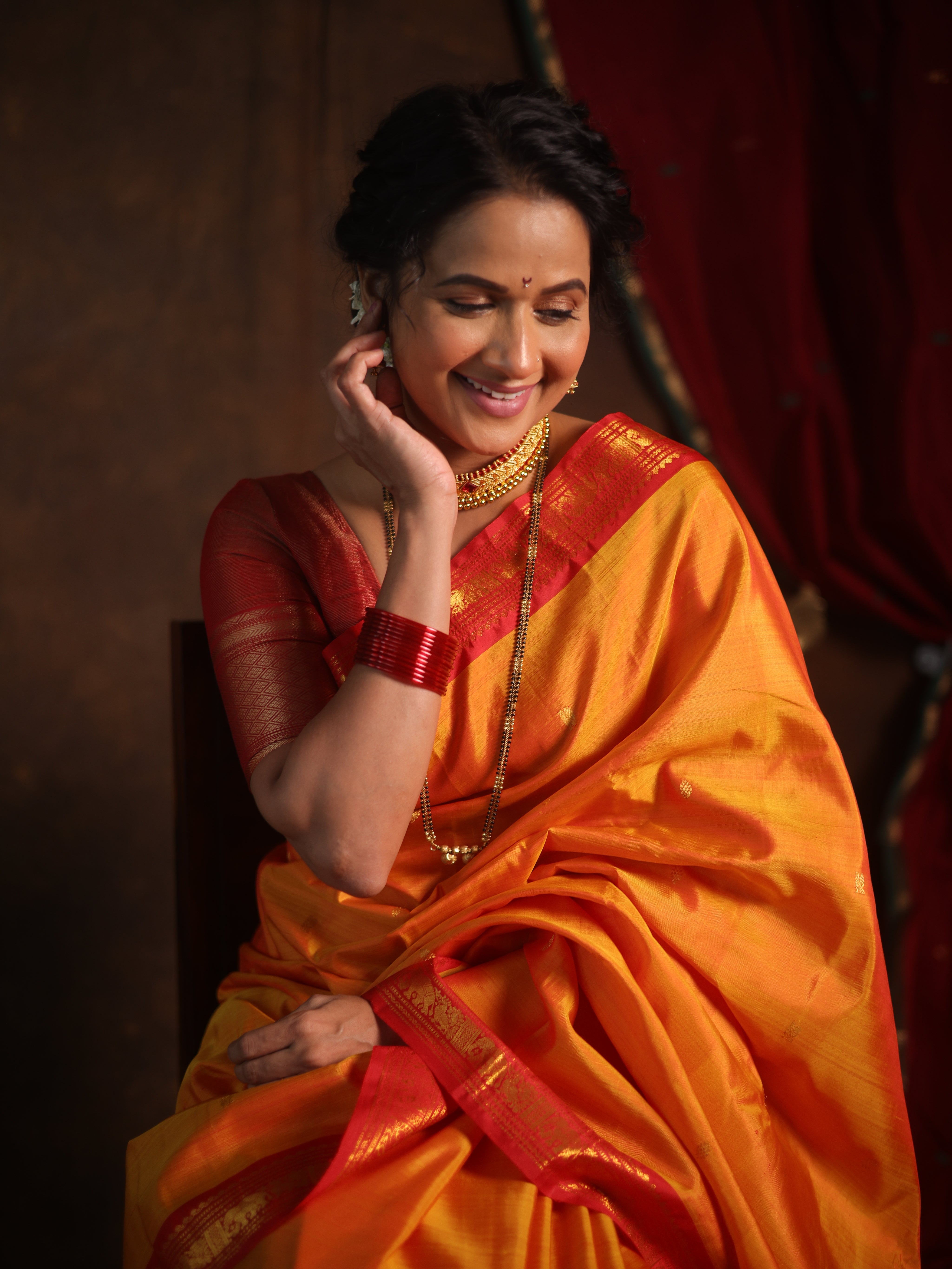 Golden Yellow Kanjivaram Silk Saree - SRGYKSS989