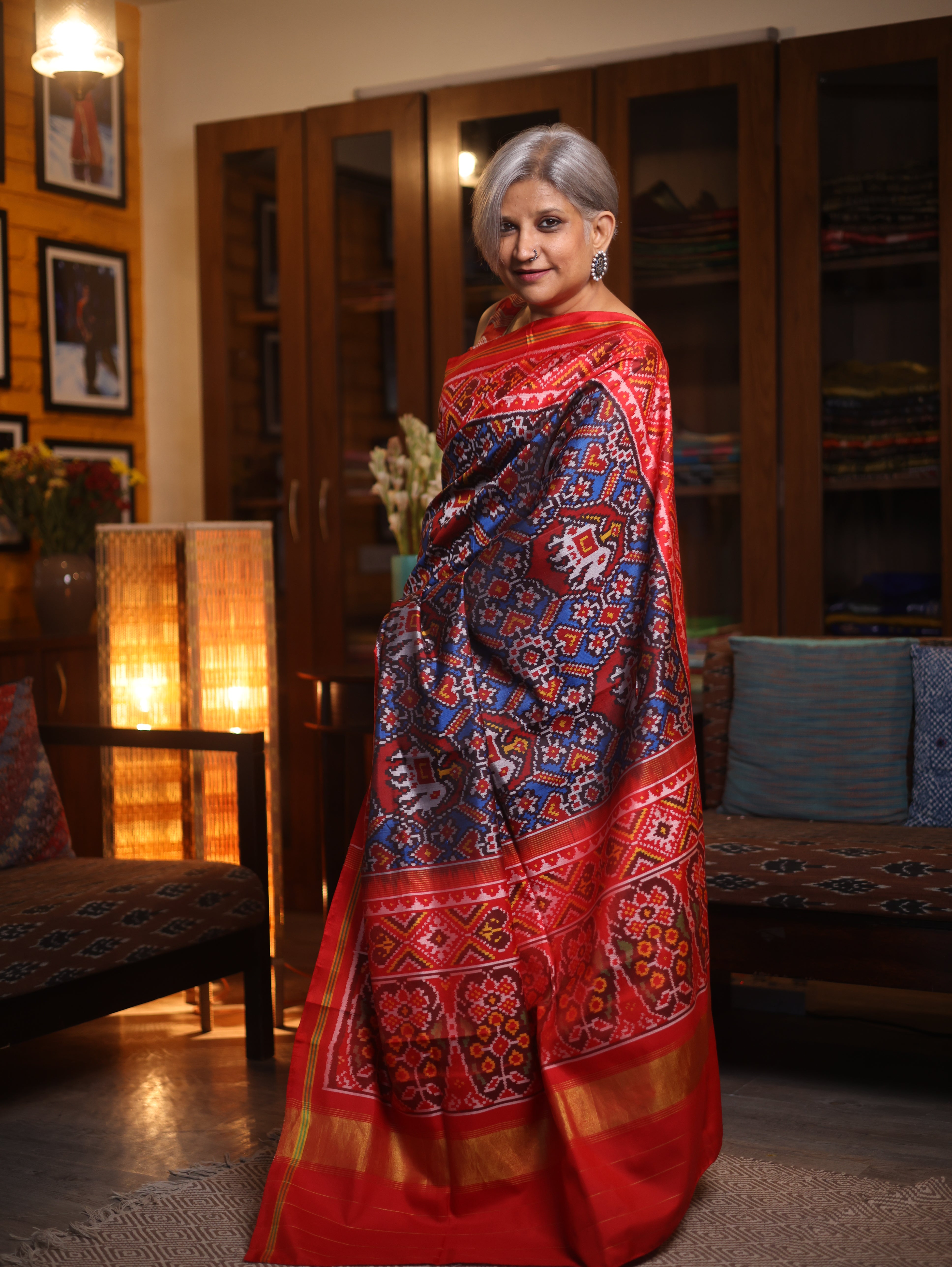 Blue Rajkot Patola Silk Saree - SRBRPSS144