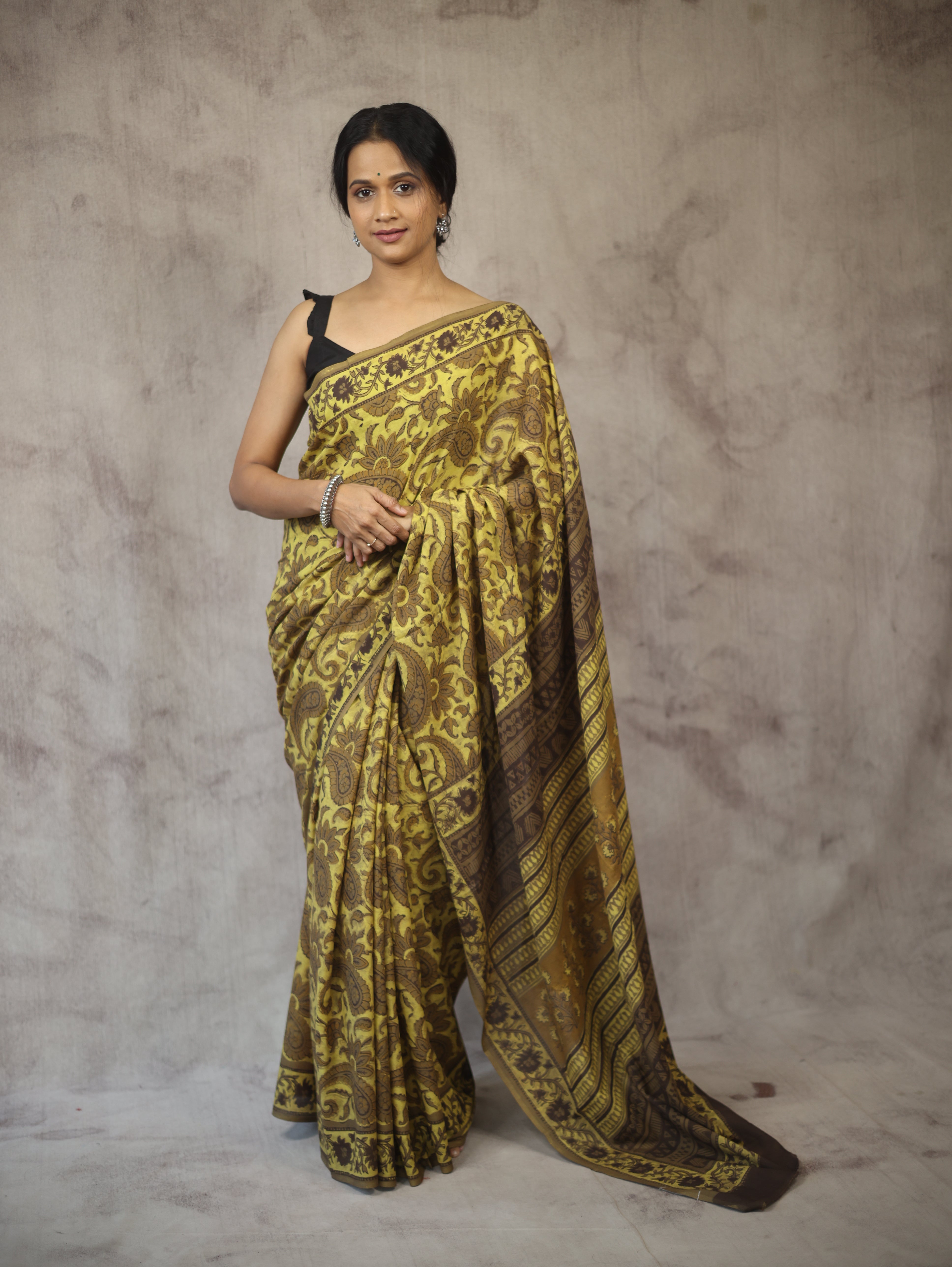Yellow-Kashish HBP Cotton Saree - SRYKCS1778