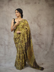 Yellow-Kashish HBP Cotton Saree - SRYKCS1778