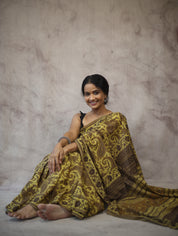 Yellow-Kashish HBP Cotton Saree - SRYKCS1778