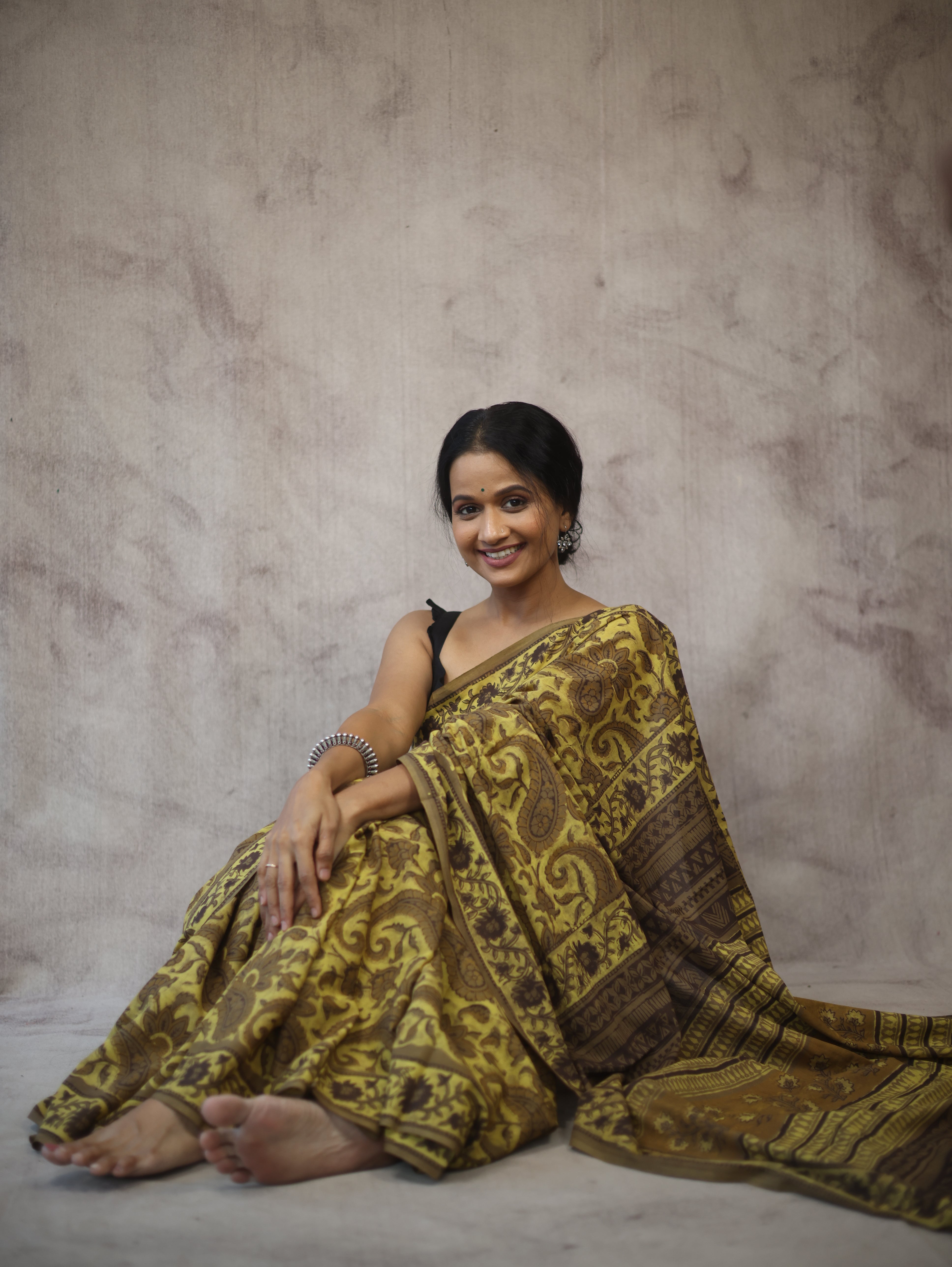 Yellow-Kashish HBP Cotton Saree - SRYKCS1778