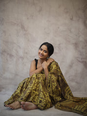 Yellow-Kashish HBP Cotton Saree - SRYKCS1778