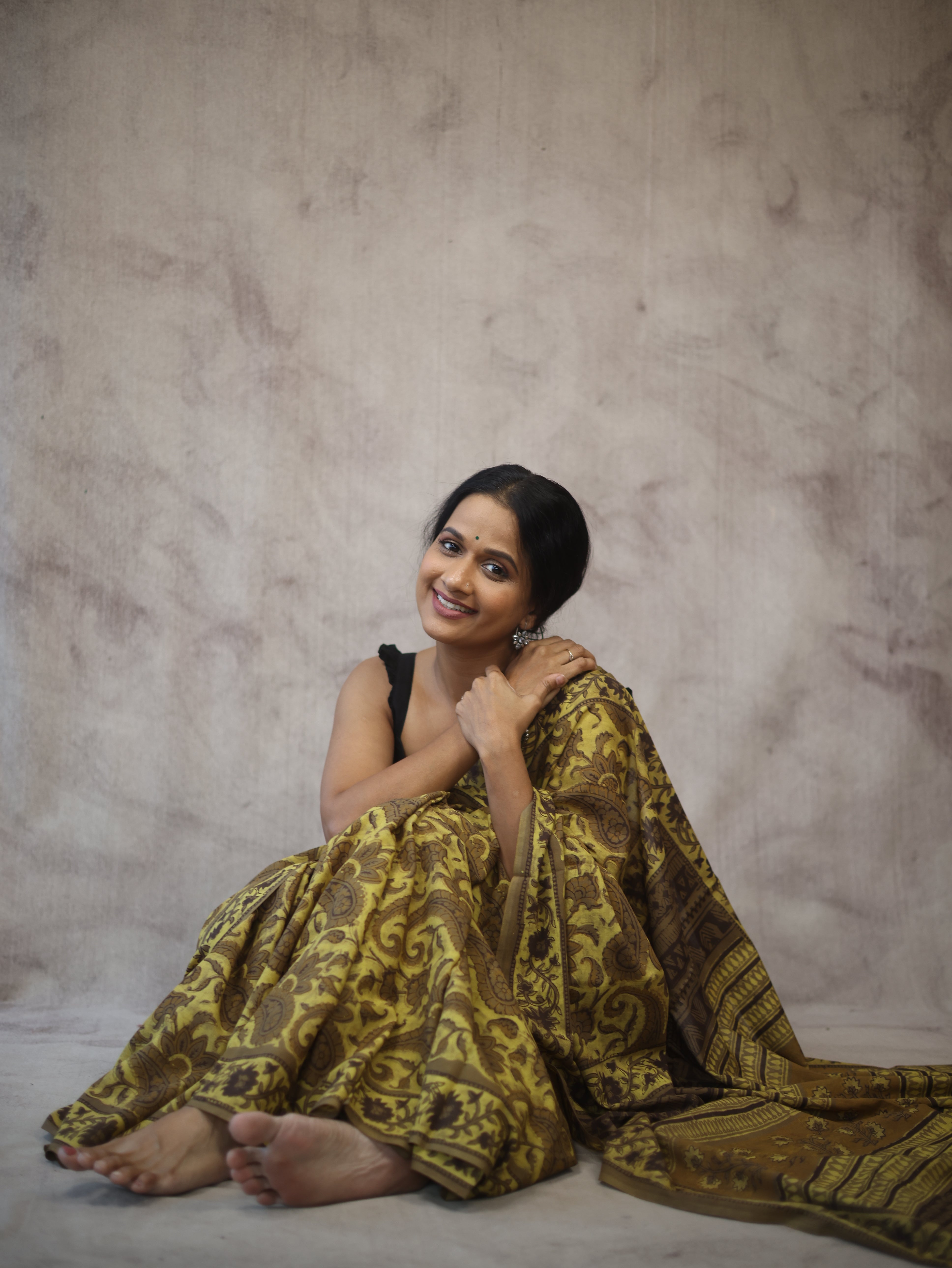 Yellow-Kashish HBP Cotton Saree - SRYKCS1778