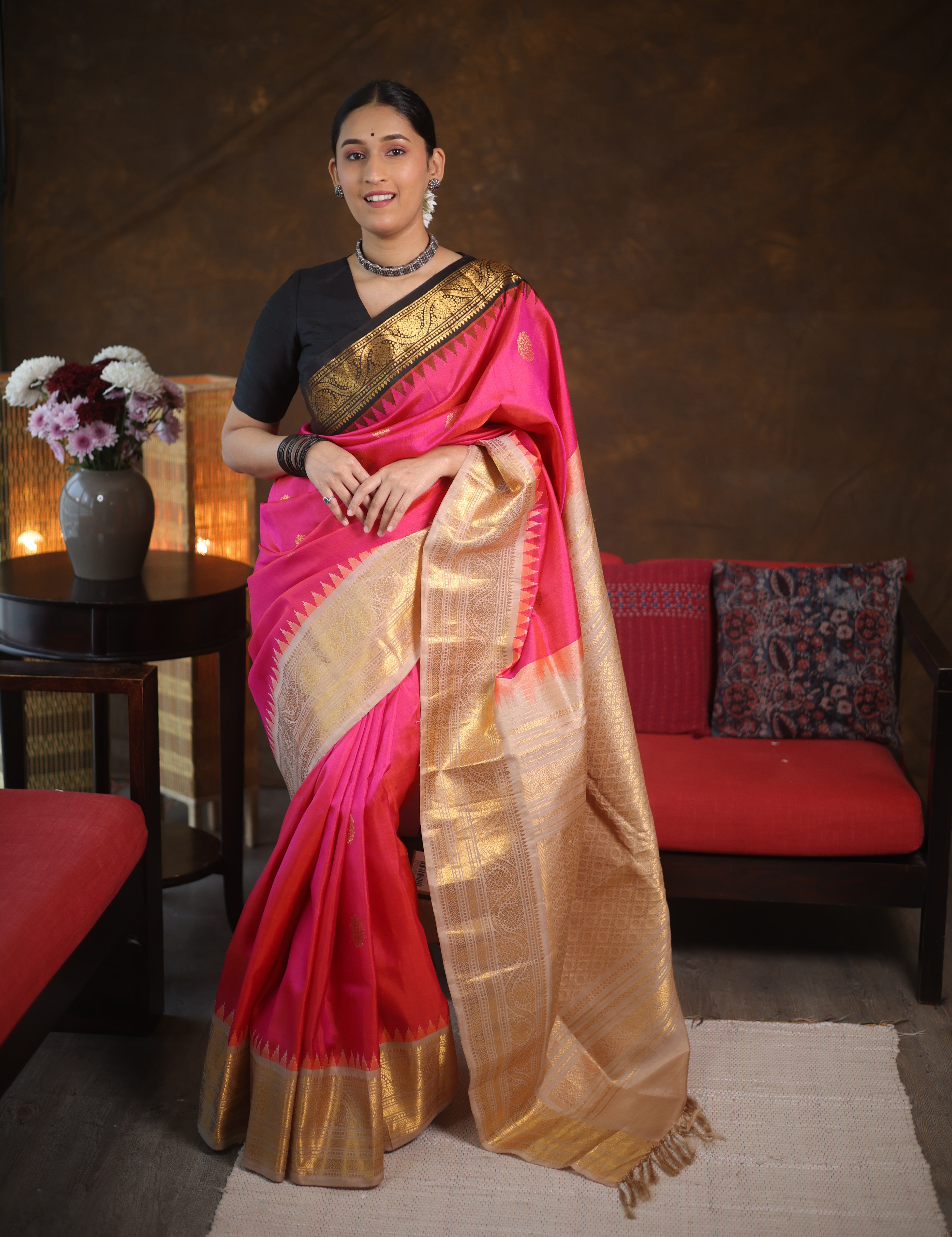 Rani Pink Gadwal Silk Saree - SRRPGSS582
