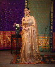 Golden Mauve  Tissue Tussar Silk Saree - SRGMTTSS386