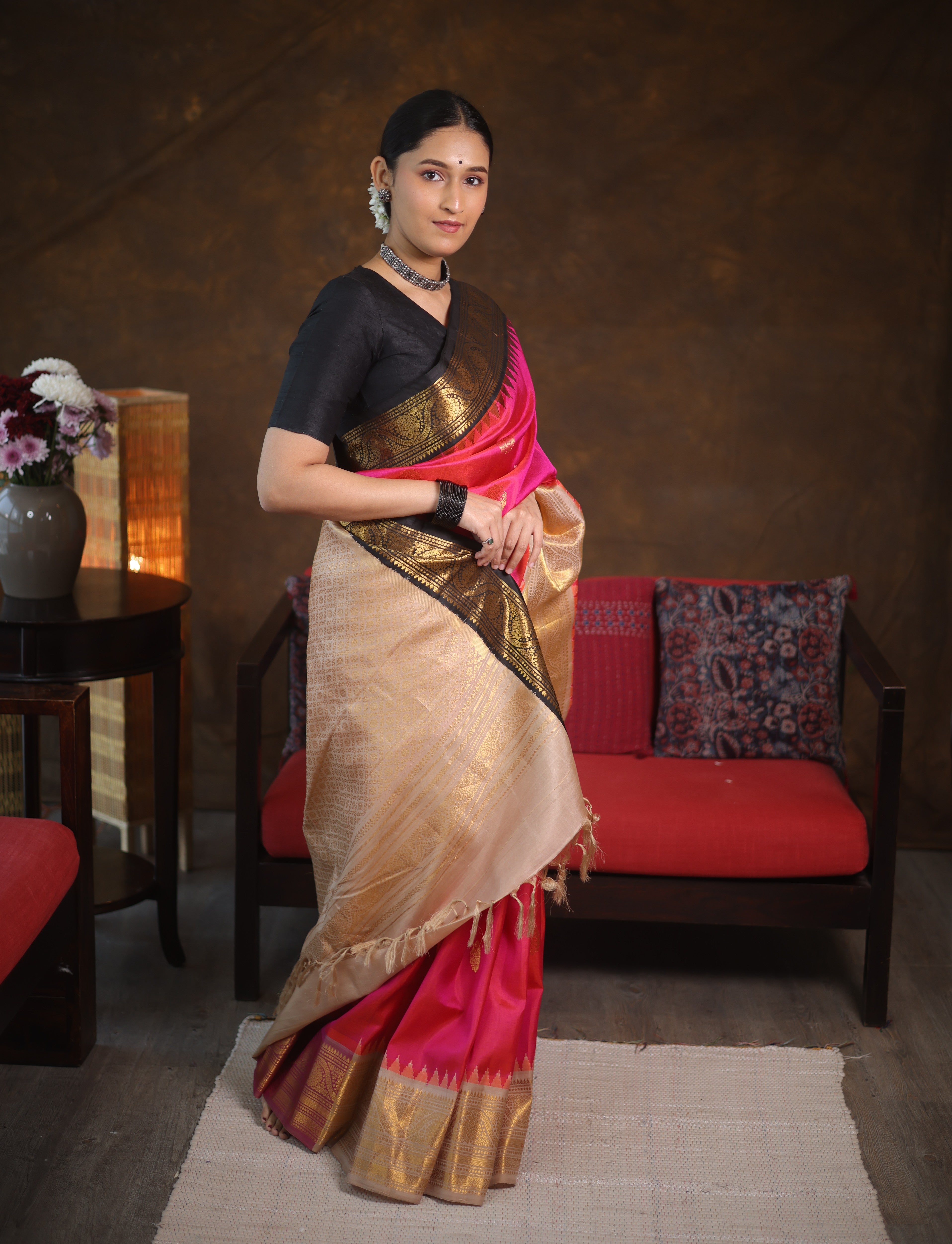 Rani Pink Gadwal Silk Saree - SRRPGSS582