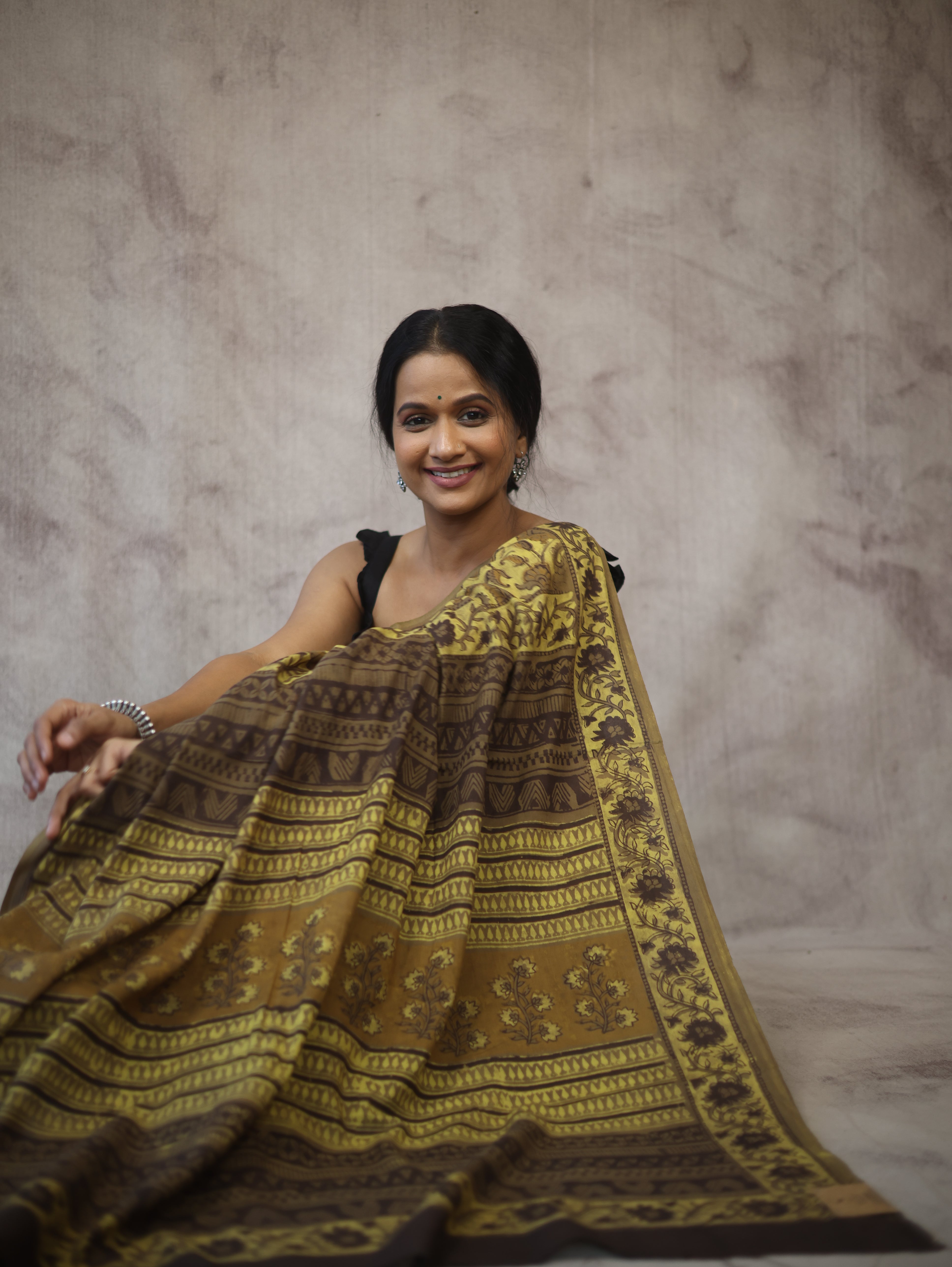 Yellow-Kashish HBP Cotton Saree - SRYKCS1778