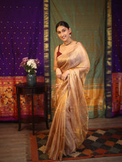 Golden Mauve  Tissue Tussar Silk Saree - SRGMTTSS386