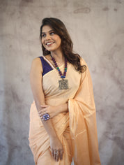 Peach Maheshwari Tissue Saree - SRPMTS125EX