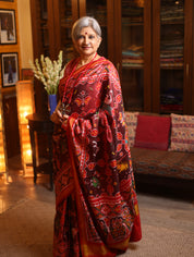 Deep Maroon Rajkot Patola Silk Saree - SRDMRPSS142
