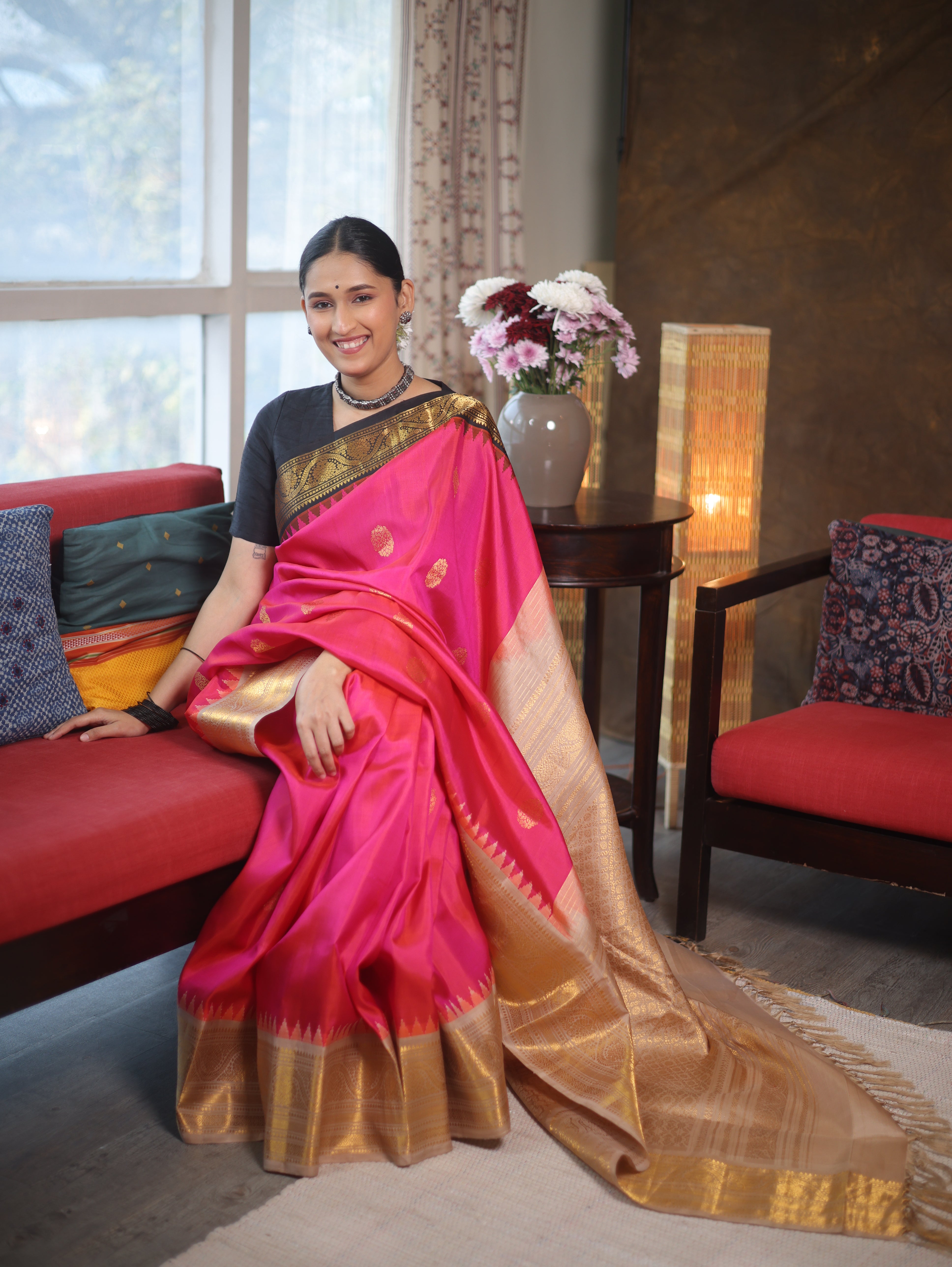 Rani Pink Gadwal Silk Saree - SRRPGSS582