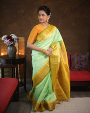 Pista Green Gadwal Silk Saree - SRPGGSS565