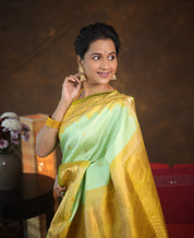 Pista Green Gadwal Silk Saree - SRPGGSS565