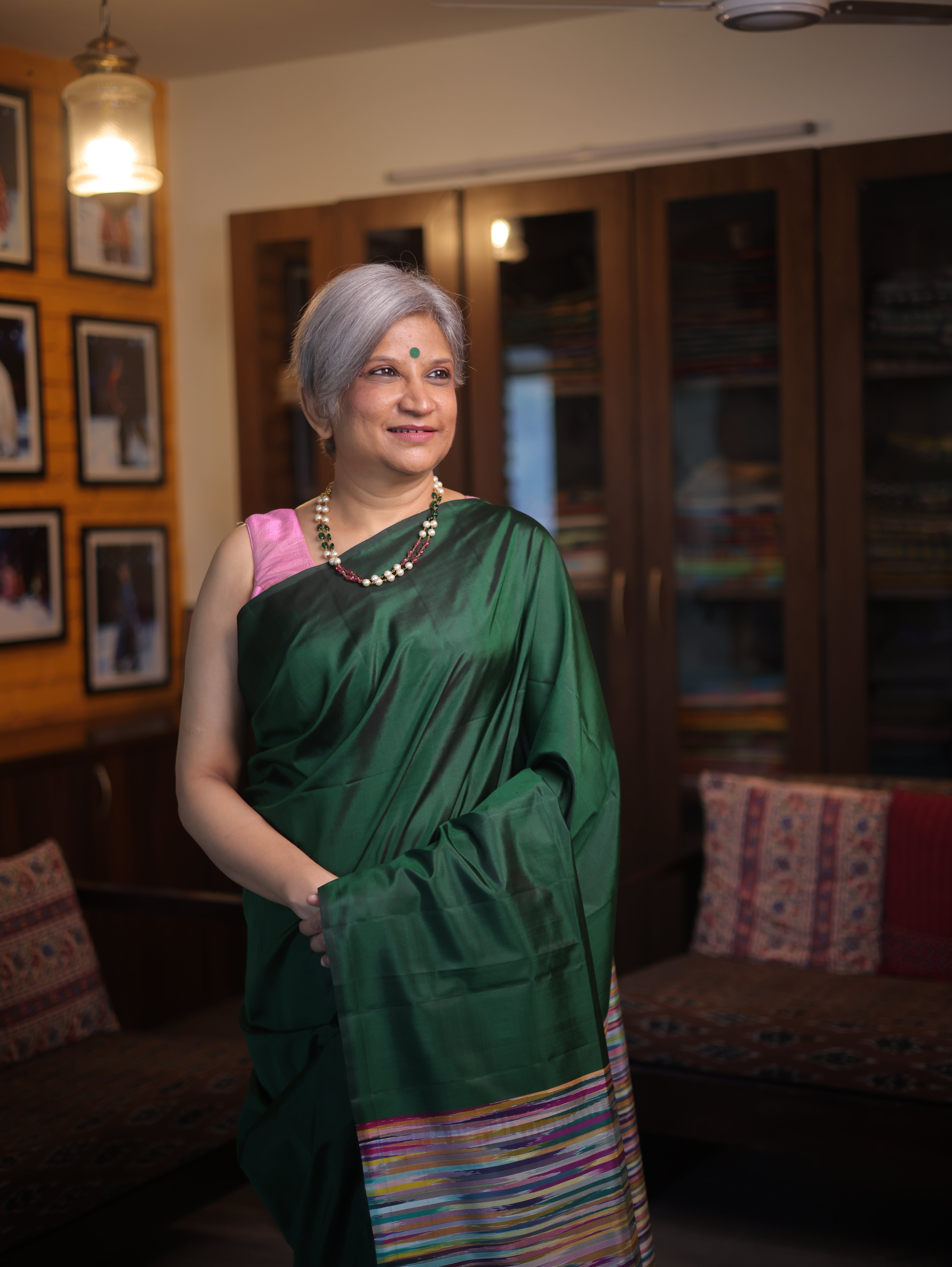 Bottle Green Soft Silk Saree - SRBGSSS390