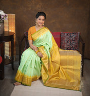 Pista Green Gadwal Silk Saree - SRPGGSS565