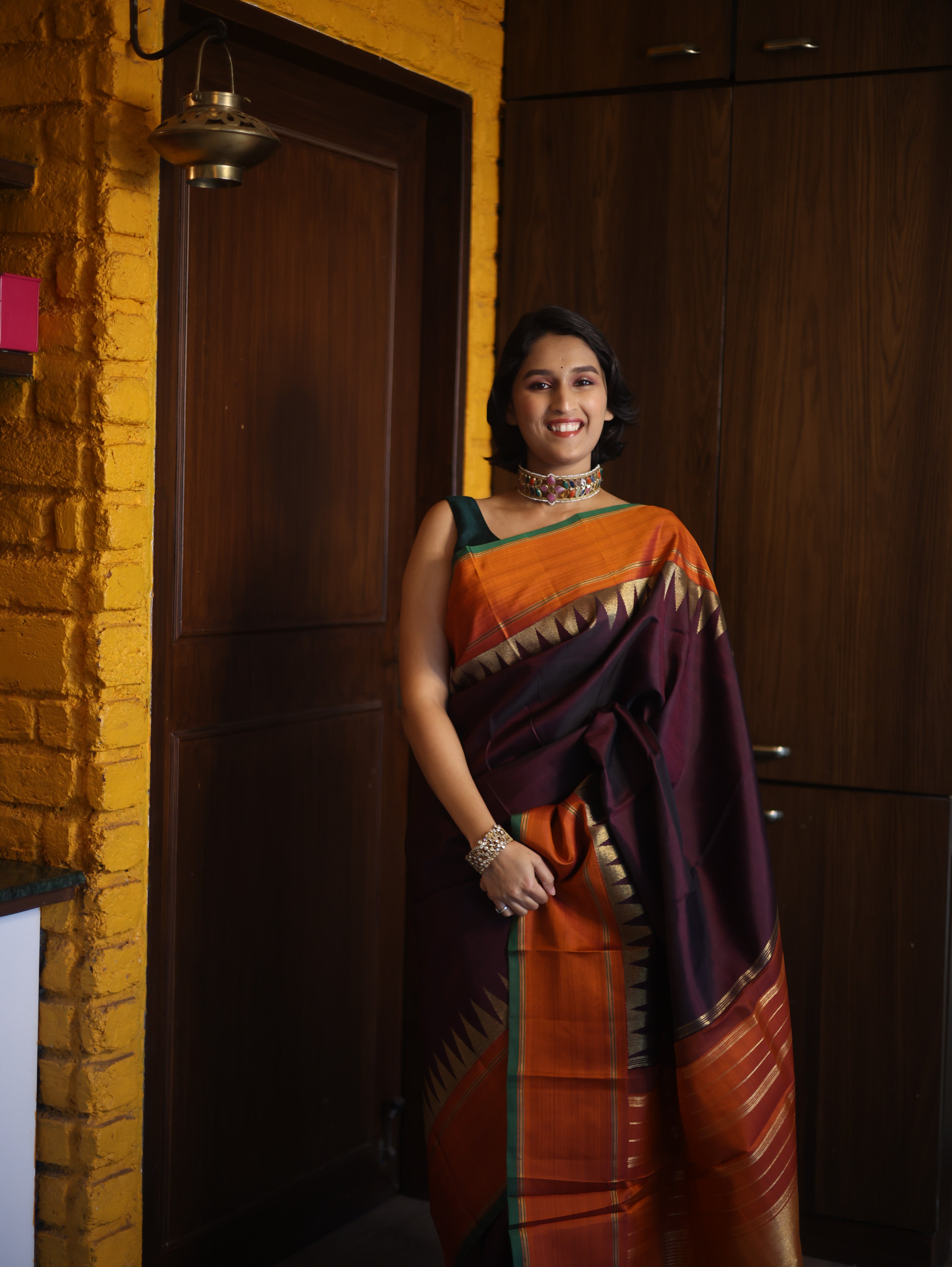 Coffee Brown Kanjeevaram Silk Saree-SRCBKSS244