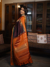 Coffee Brown Kanjeevaram Silk Saree-SRCBKSS244
