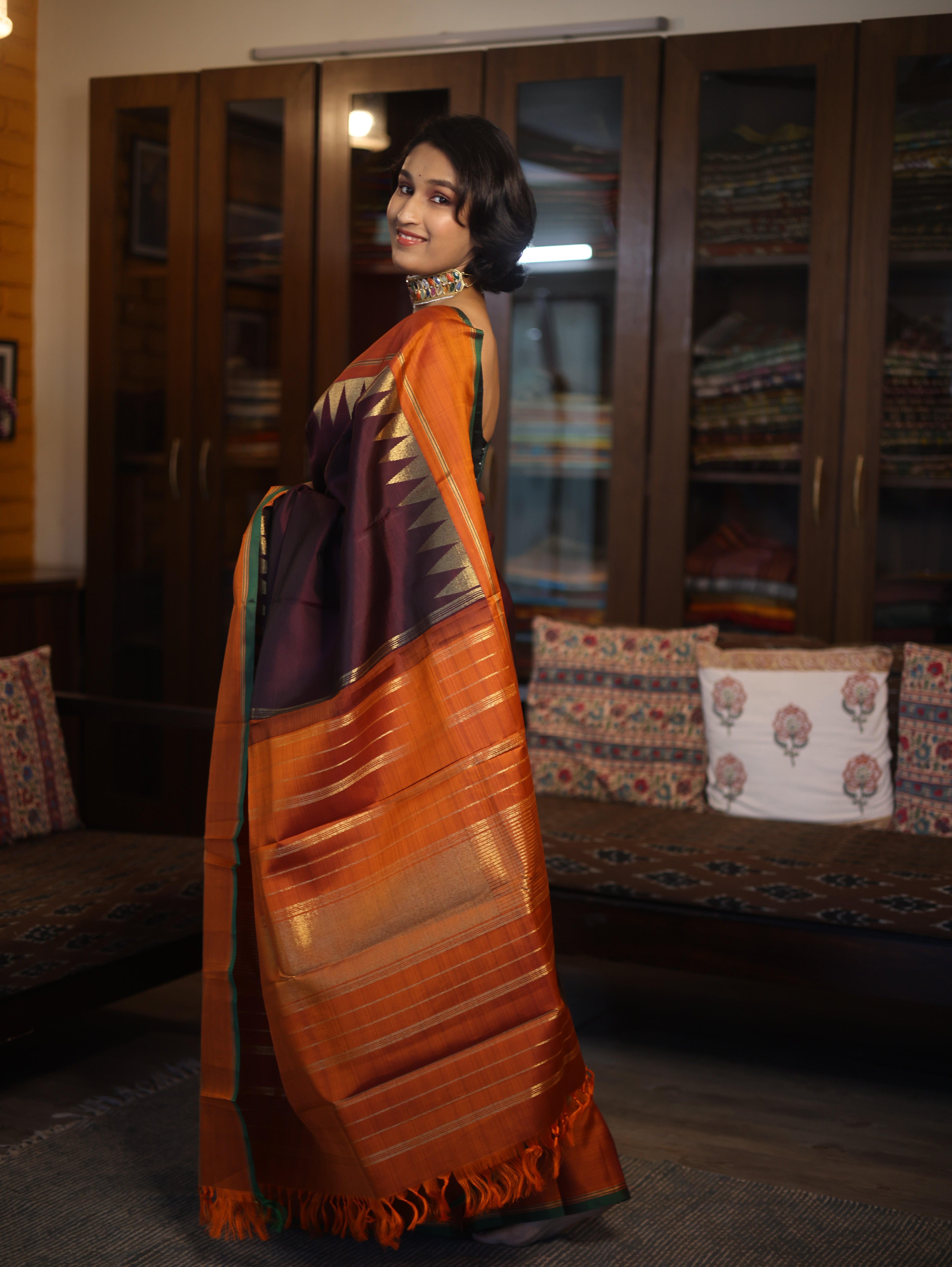 Coffee Brown Kanjeevaram Silk Saree-SRCBKSS244