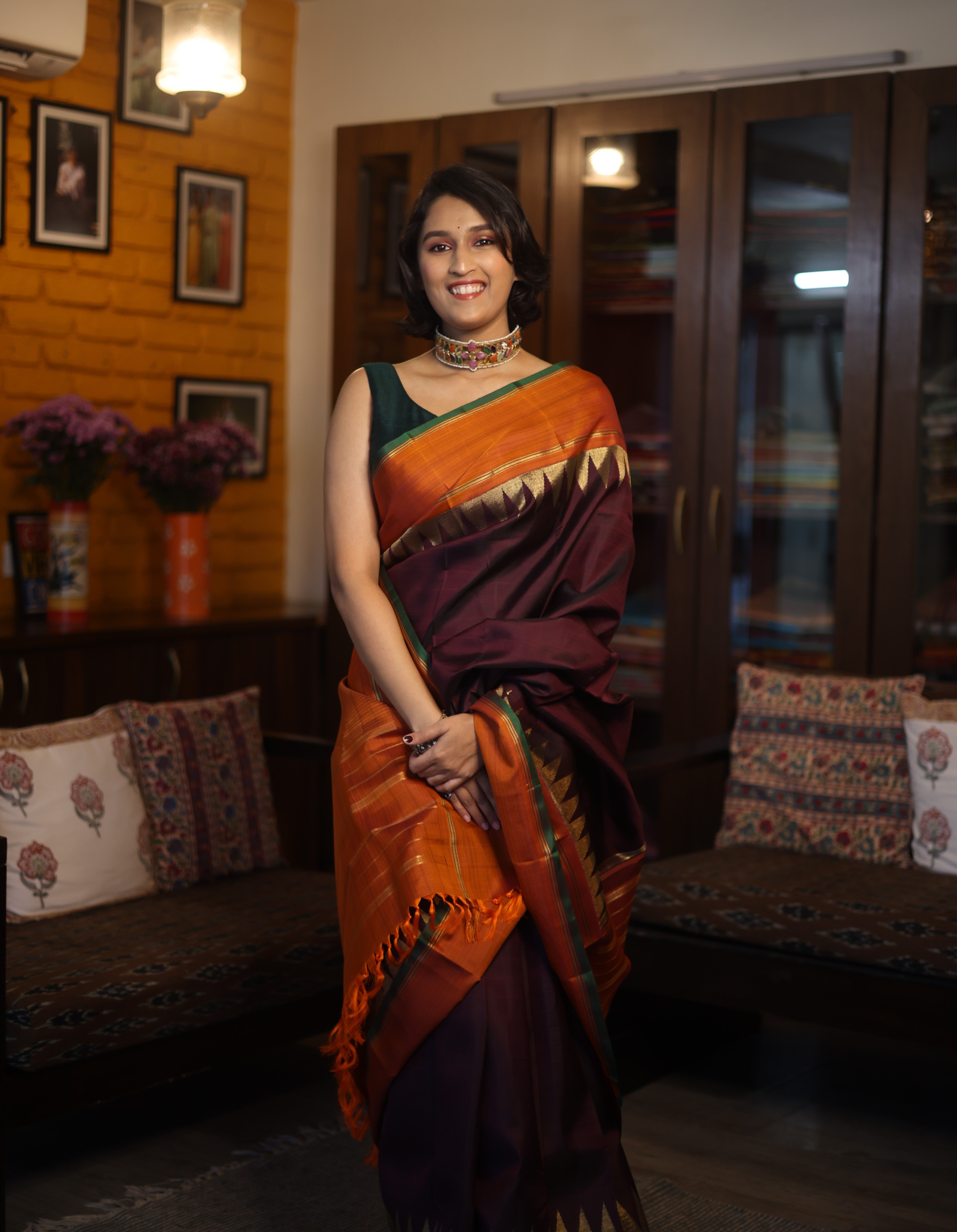Coffee Brown Kanjeevaram Silk Saree-SRCBKSS244