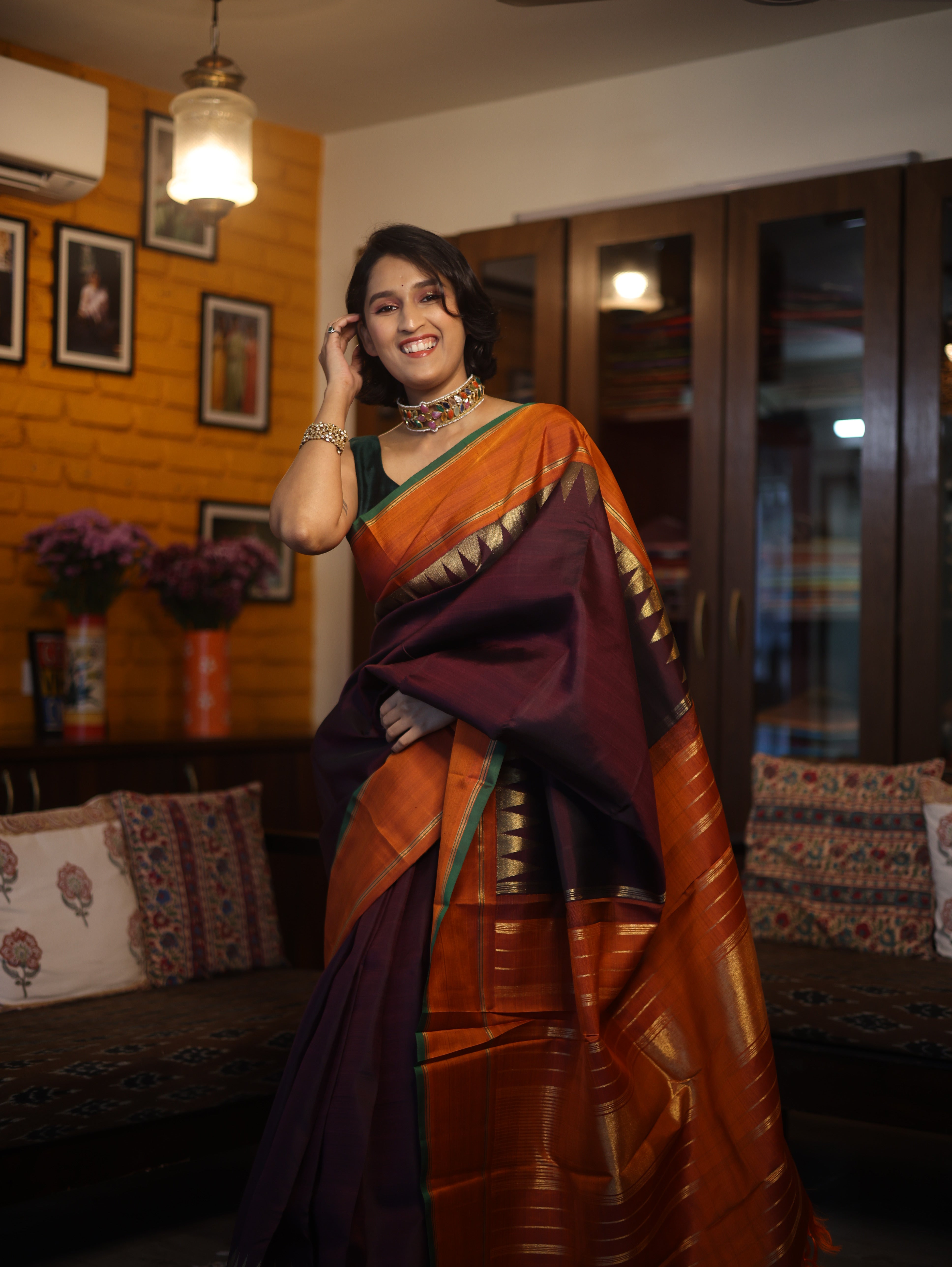 Coffee Brown Kanjeevaram Silk Saree-SRCBKSS244