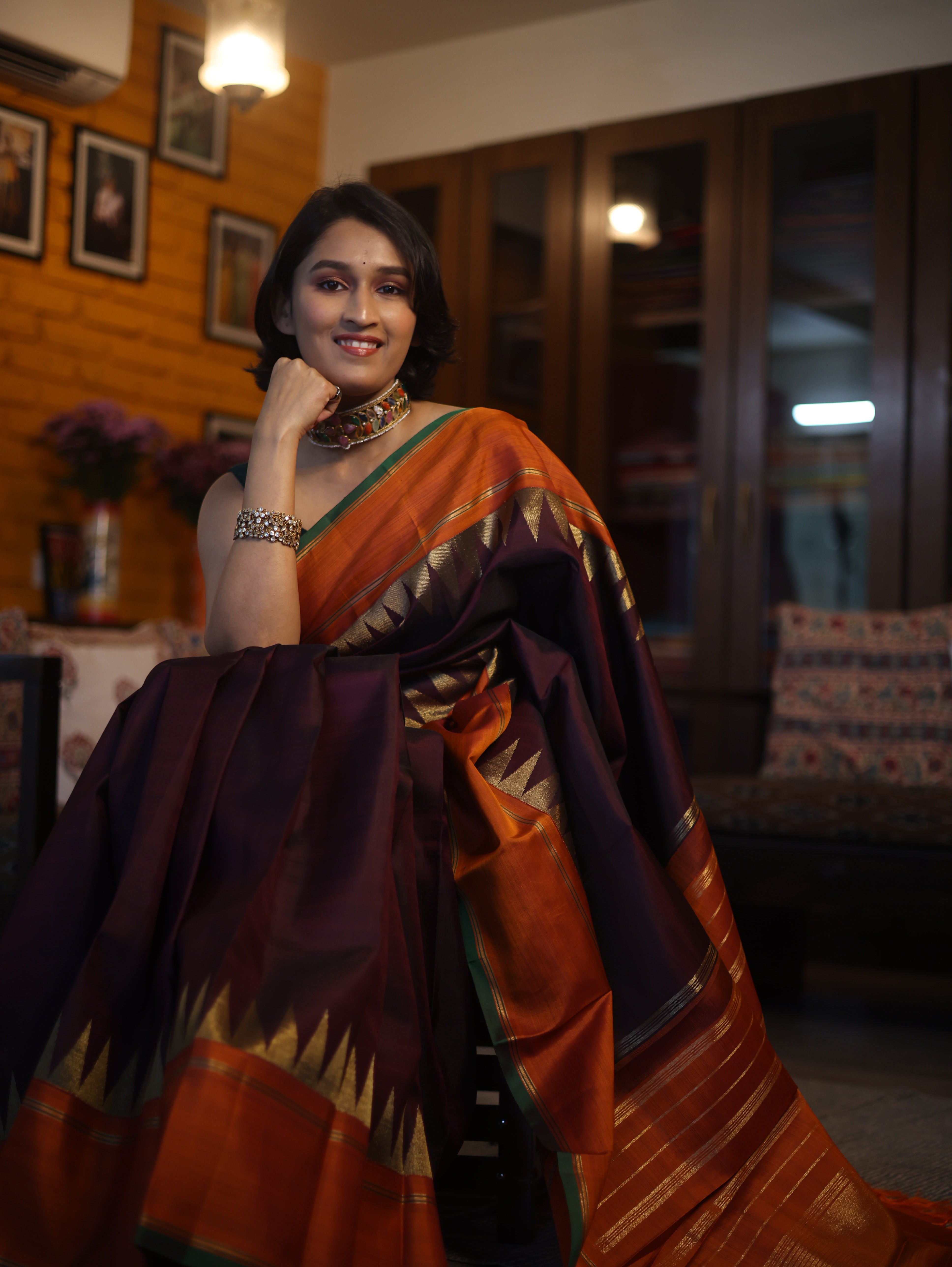 Coffee Brown Kanjeevaram Silk Saree-SRCBKSS244