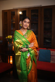 Orange Silk Ilkal Saree - SROSIS116
