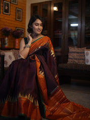 Coffee Brown Kanjeevaram Silk Saree-SRCBKSS244