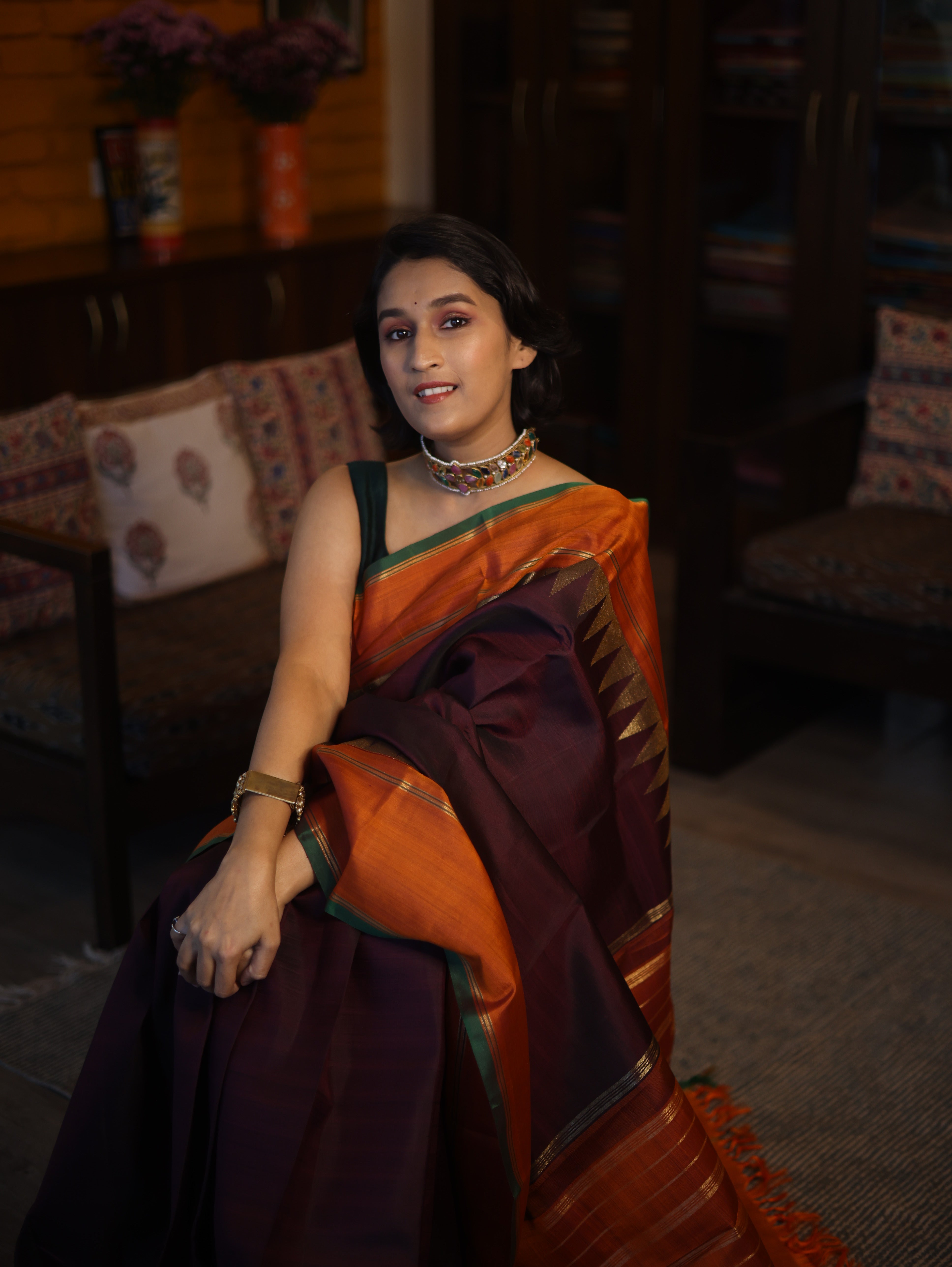 Coffee Brown Kanjeevaram Silk Saree-SRCBKSS244