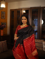 Black Kanjeevaram Silk Saree-SRBKSS252