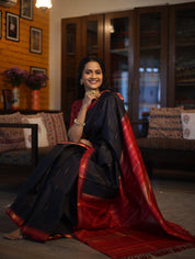 Black Kanjeevaram Silk Saree-SRBKSS252