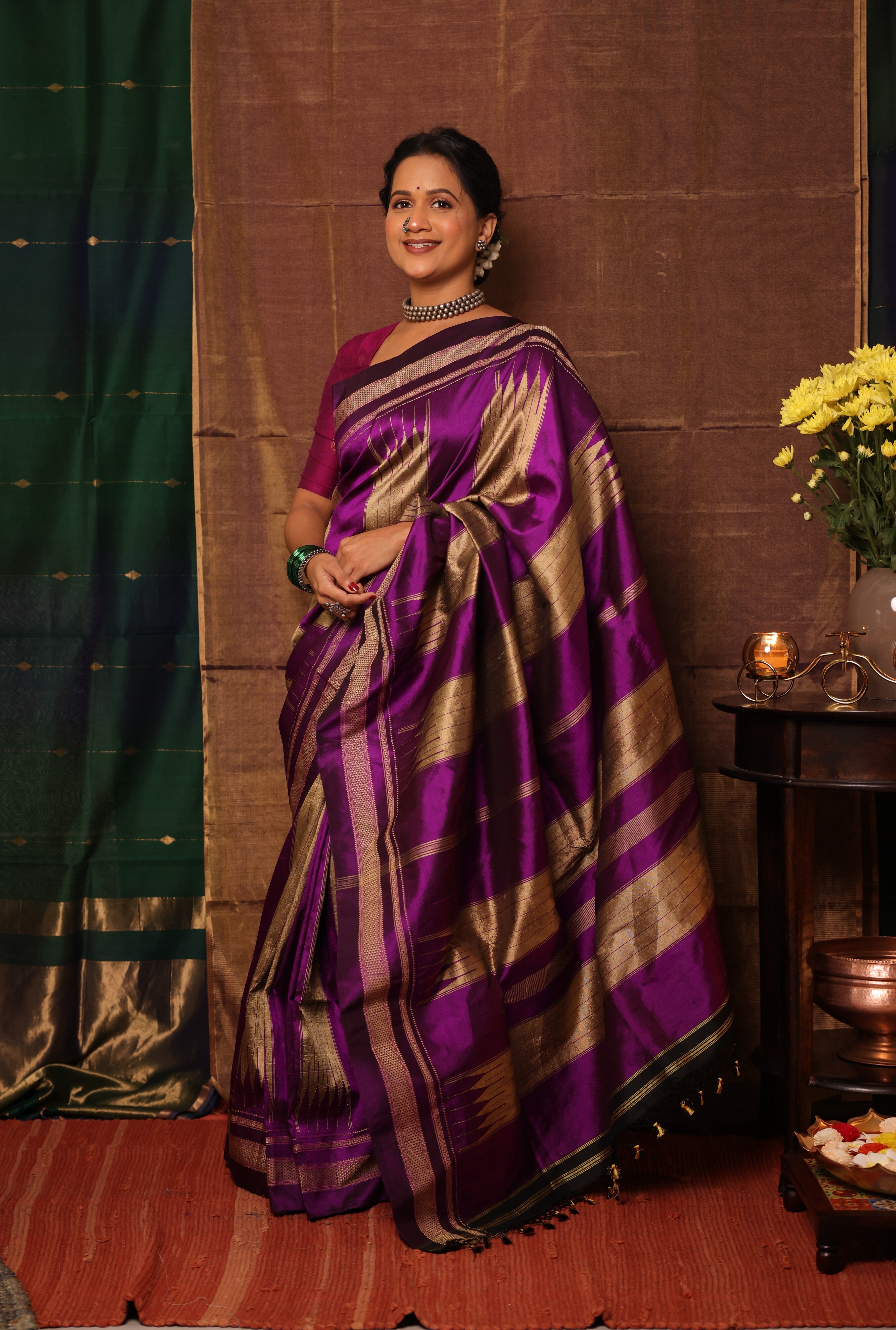 Violet Silk Ilkal Saree  - SRVSIS183