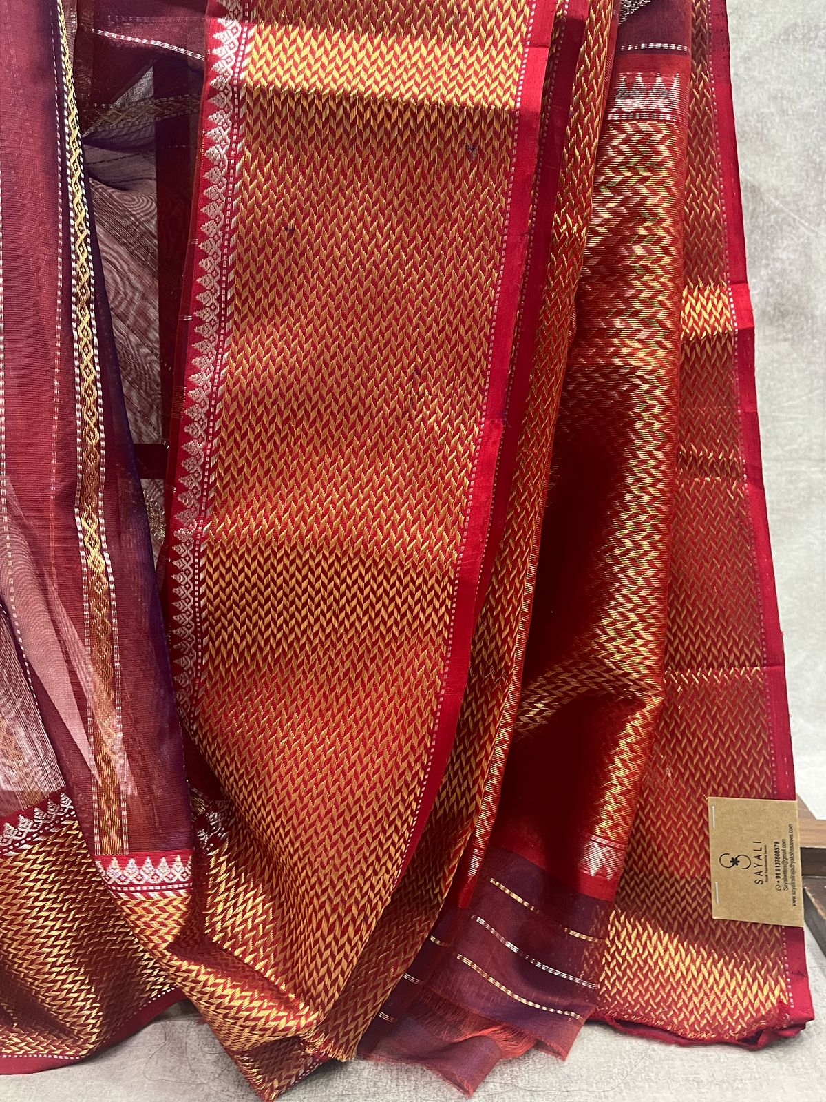 Two Tone Maroon Chanderi Silk Saree - SRTTMCSS175