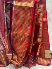 Two Tone Maroon Chanderi Silk Saree - SRTTMCSS175