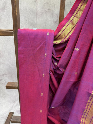 Magenta Cotton Paithani Saree - SRMBCPS375