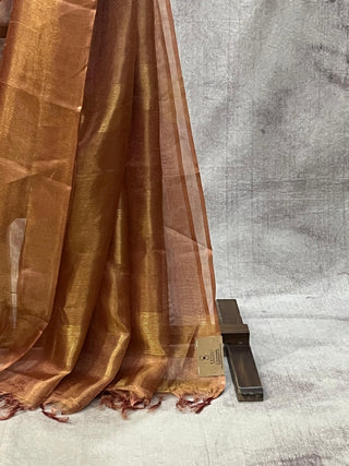 Copper Tissue Tusser Silk Saree - SRGPTTSS202