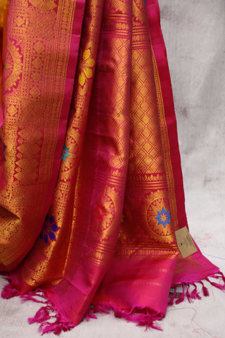 Orange Gadwal Silk Saree - SROGSS399