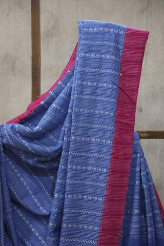 Blue Bengal Cotton Saree - SRBBCS68