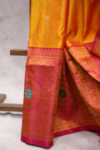 Orange Gadwal Silk Saree - SROGSS399