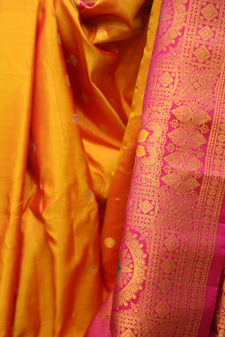 Orange Gadwal Silk Saree - SROGSS399