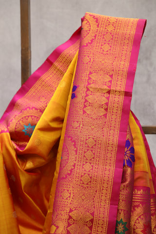 Orange Gadwal Silk Saree - SROGSS399